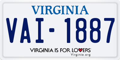 VA license plate VAI1887