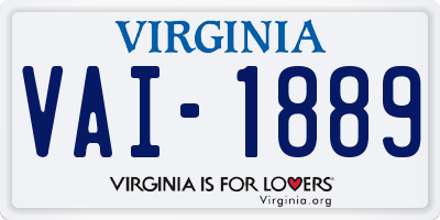 VA license plate VAI1889