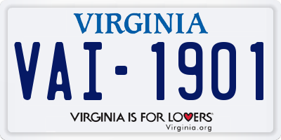 VA license plate VAI1901