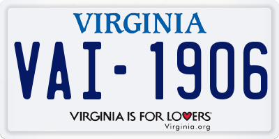 VA license plate VAI1906