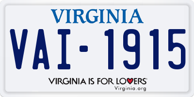 VA license plate VAI1915