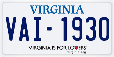 VA license plate VAI1930