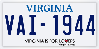 VA license plate VAI1944