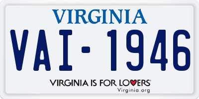 VA license plate VAI1946