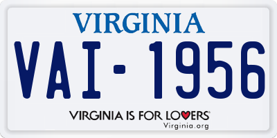 VA license plate VAI1956