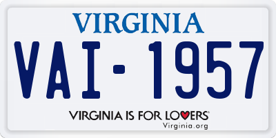VA license plate VAI1957