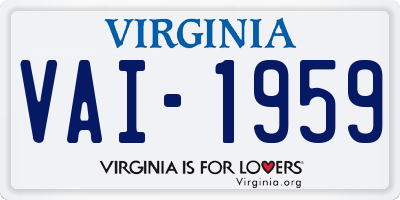 VA license plate VAI1959