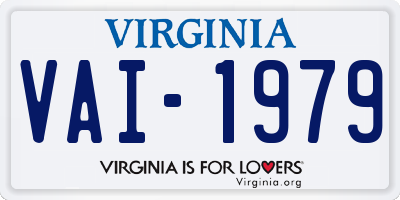 VA license plate VAI1979