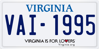 VA license plate VAI1995