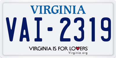 VA license plate VAI2319