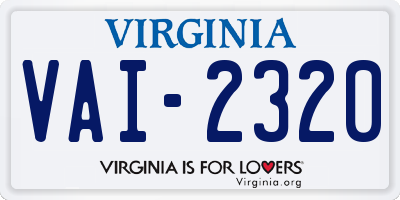 VA license plate VAI2320