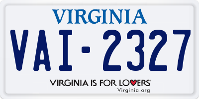 VA license plate VAI2327