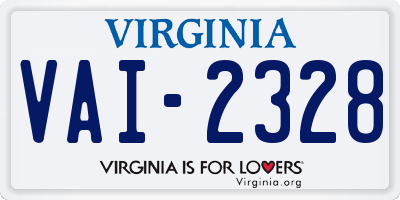 VA license plate VAI2328