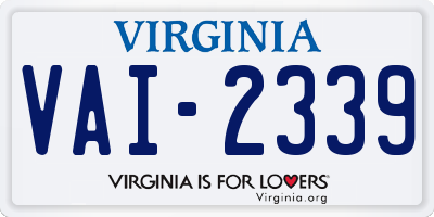 VA license plate VAI2339