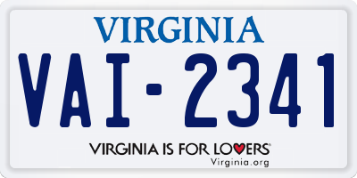 VA license plate VAI2341