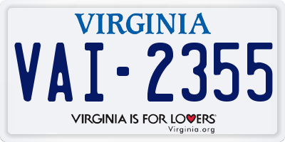 VA license plate VAI2355