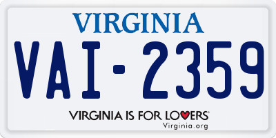 VA license plate VAI2359
