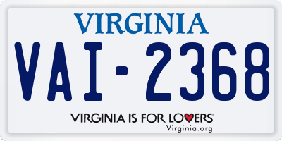VA license plate VAI2368