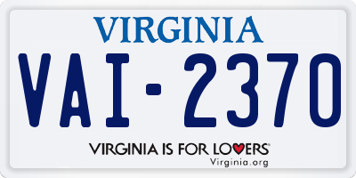 VA license plate VAI2370