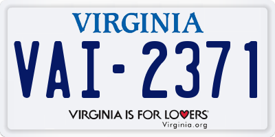 VA license plate VAI2371