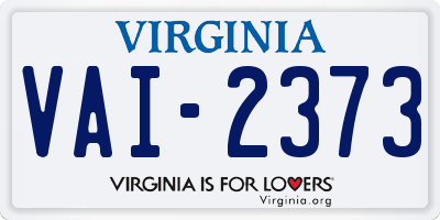 VA license plate VAI2373