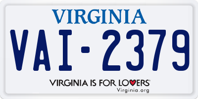 VA license plate VAI2379