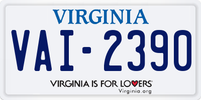 VA license plate VAI2390