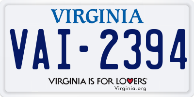 VA license plate VAI2394