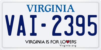 VA license plate VAI2395