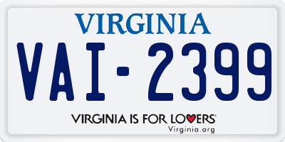 VA license plate VAI2399