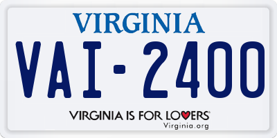 VA license plate VAI2400