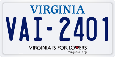 VA license plate VAI2401