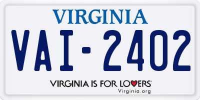 VA license plate VAI2402