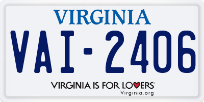 VA license plate VAI2406