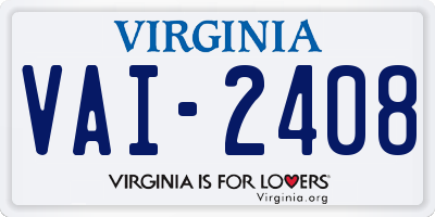 VA license plate VAI2408