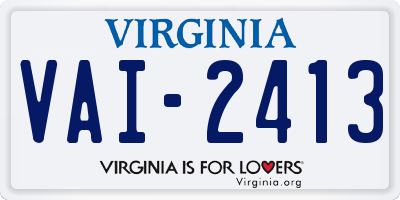 VA license plate VAI2413