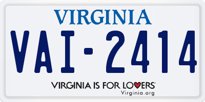 VA license plate VAI2414