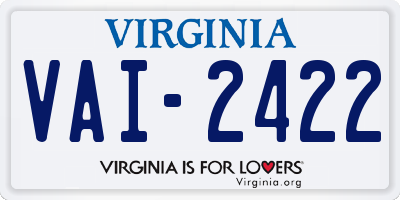 VA license plate VAI2422