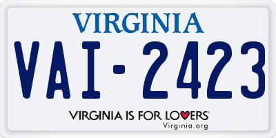 VA license plate VAI2423