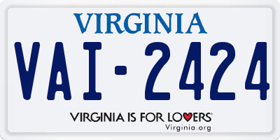 VA license plate VAI2424