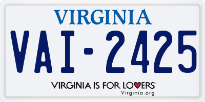 VA license plate VAI2425