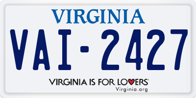 VA license plate VAI2427