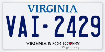 VA license plate VAI2429