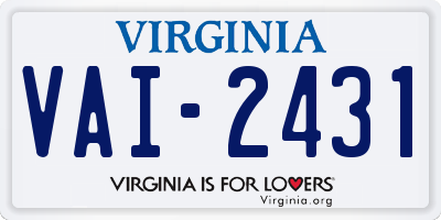 VA license plate VAI2431