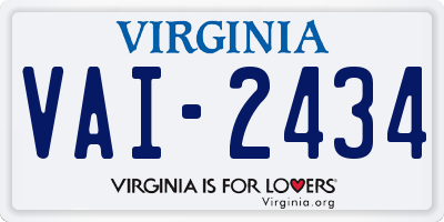 VA license plate VAI2434