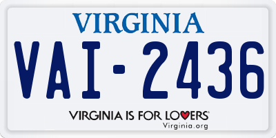 VA license plate VAI2436