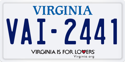 VA license plate VAI2441