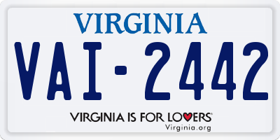 VA license plate VAI2442