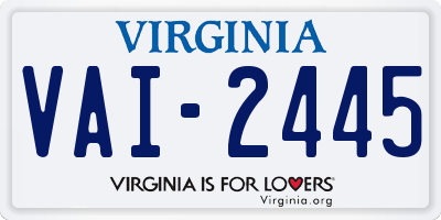 VA license plate VAI2445