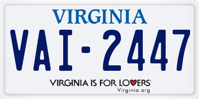 VA license plate VAI2447